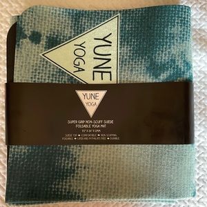 Yune yoga mat, never used. Non-scuff suede, 72” x 24” x 2mm